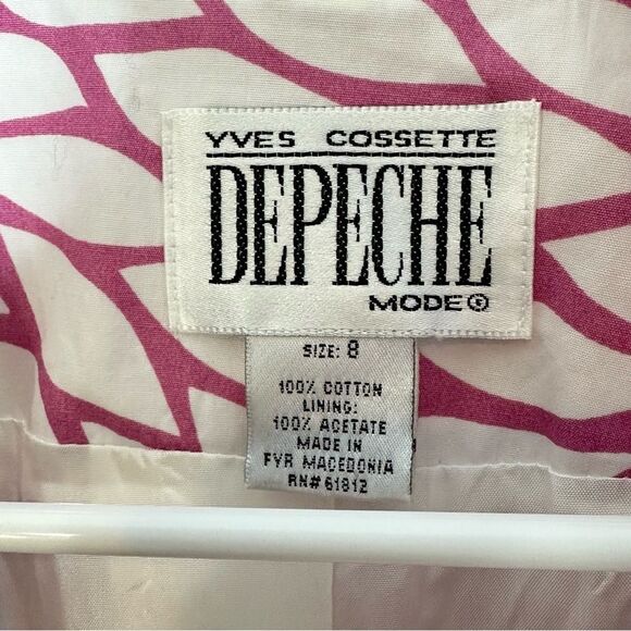 Yves Cossette Depeche Mode Vintage 1990s Floral Leaf Mid Length Jacket | Size 8 - Picture 7 of 7